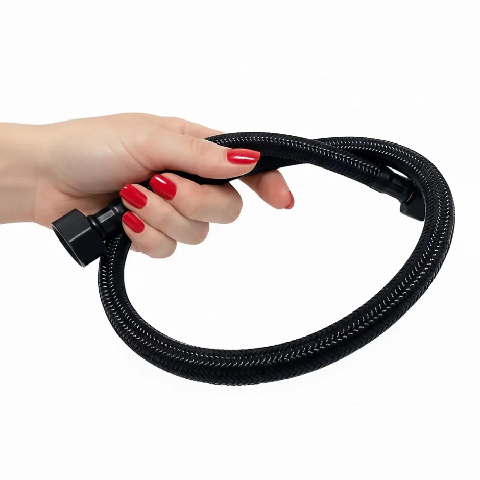 Flexible d'alimentation 1/2" x 3/8" 60 cm noir tuyau PEX avec tresse-Balneo Clearance