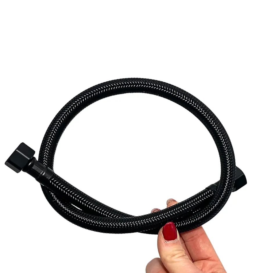 Flexible d'alimentation 3/8" x 3/8" 40 cm noir tuyau PEX avec tresse^Balneo Hot