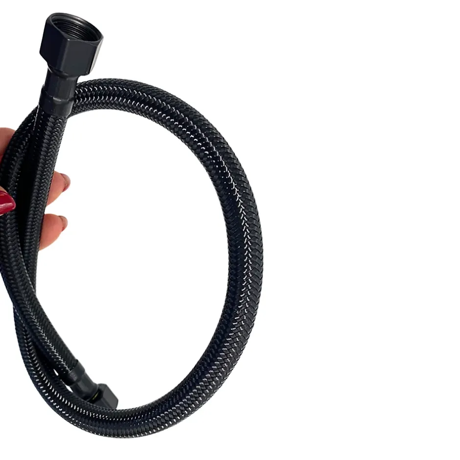 Flexible d'alimentation 3/8" x 3/8" 40 cm noir tuyau PEX avec tresse^Balneo Hot