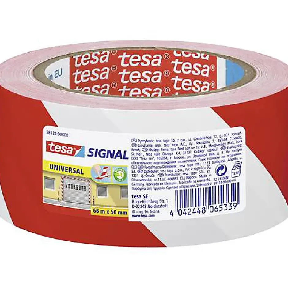 Bande adhésive de marquage Signal Premium 58134-00000-00 rouge et blanc 50 mm x 66 m^Tesa