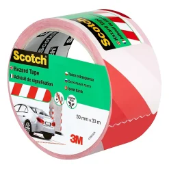 Bande de marquage blanc et rouge, 50 mm x 33 m x 0,15 mm-Scotch