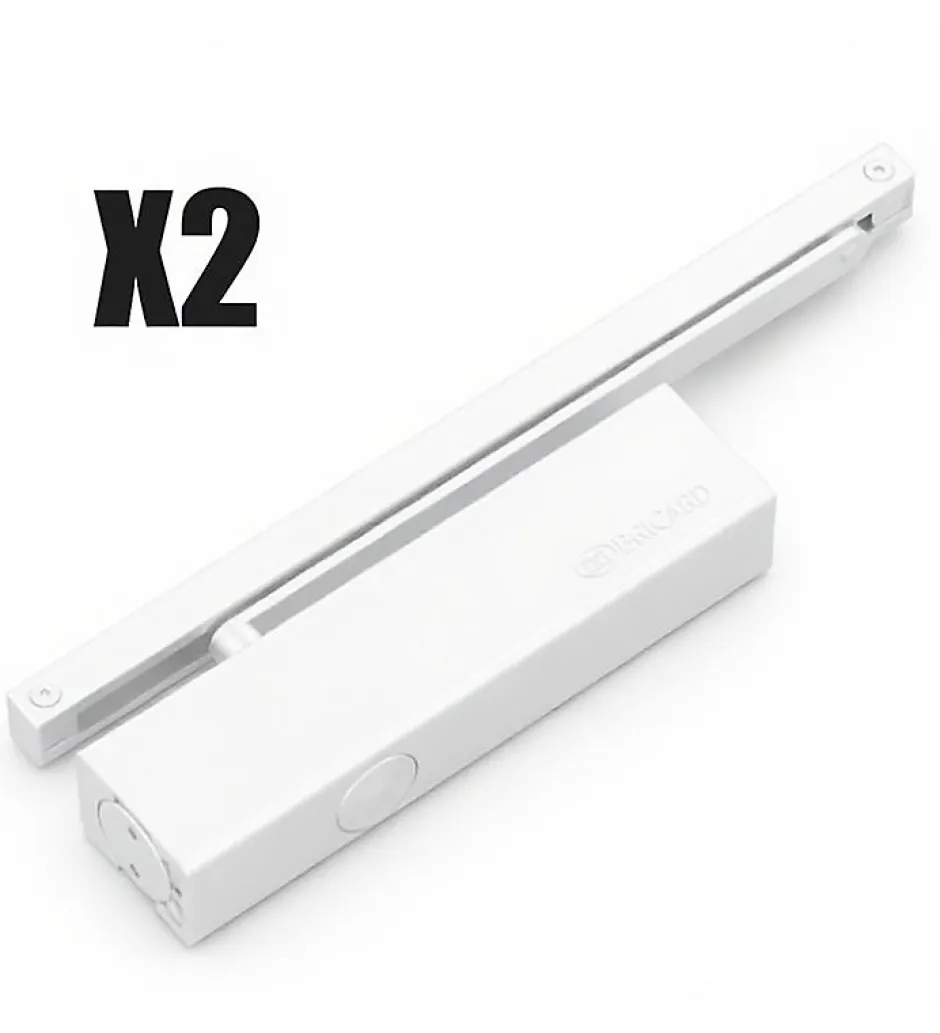 Bandeau Ferme portes double à force réglable 1 à 3 tirant gauche blanc Ensemble 2 Vantaux^Autres Discount