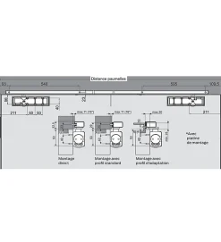Bandeau Ferme portes double à force réglable 1 à 3 tirant gauche blanc Ensemble 2 Vantaux^Autres Discount