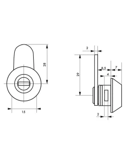 Batteuse avec came coudée à 12h vers la face pour boîte aux lettres, clés carrés --Thirard