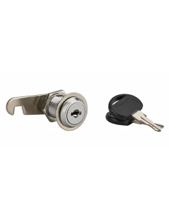 Batteuse avec came pour boîte aux lettres, nickel, longueur 25mm, 2 clés -^Thirard Online