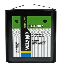 Blister de 1 pile plate type 3R12 4,5V saline-Velamp New