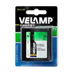 Blister de 1 pile plate type 3R12 4,5V saline-Velamp New