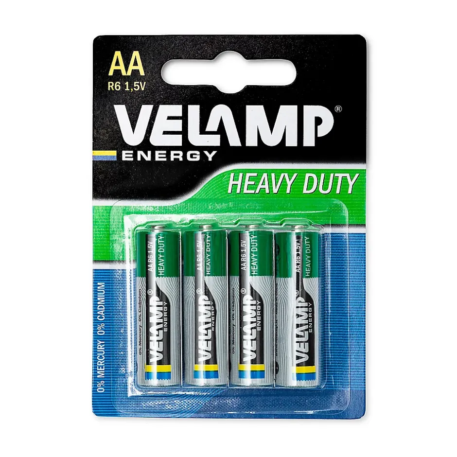 Blister de 4 piles R6 AA saline-Velamp New