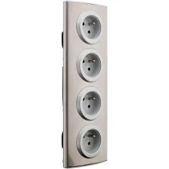 Bloc 4 prises 16A 2P+T à câbler - Gris --Zenitech