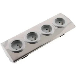 Bloc 4 prises 16A 2P+T à câbler - Gris --Zenitech