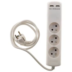 Bloc 3 prises 16A 2P+T avec 2 USB --Zenitech Sale