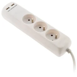 Bloc 3 prises 16A 2P+T avec 2 USB --Zenitech Sale