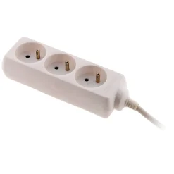 Bloc 3 prises blanc 1m^Zenitech Outlet