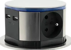 Bloc encastrable compact 3 prises + 2 ports USB^Otio Hot