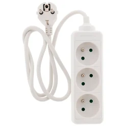 Bloc multiprise 3 prises 2P+T 16A blanc -^Zenitech Clearance
