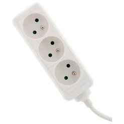 Bloc multiprise 3 prises 2P+T 16A blanc -^Zenitech Clearance