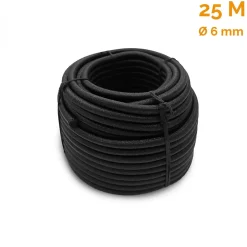 Bobine, rouleau de tendeur élastique - 25 mètres x 6 mm - Noir --Linxor Best