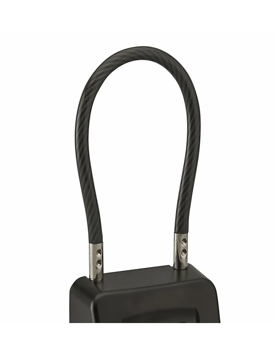 Boite à clé à combinaison, 4 chiffres, acier, 47x75mm, avec câble, noir --Thirard