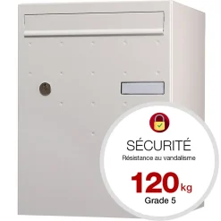 Boite à colis Atout 1 porte blanc mat sablé RAL 9010 MS-Renz