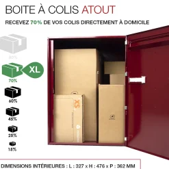 Boite à colis Atout 1 porte Rouge brillant RAL 3004 B-Renz Clearance