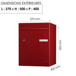 Boite à colis Atout 1 porte Rouge brillant RAL 3004 B-Renz Clearance