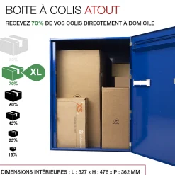 Boite à colis Atout 1 porte Bleu brillant RAL 5010 B-Renz Outlet