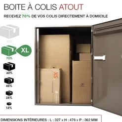 Boite à colis Atout 1 porte Taupe brillant RAL 7006 B^Renz New
