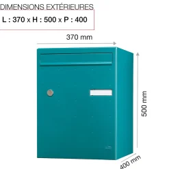 Boite à colis Atout 1 porte Vert brillant RAL 6033 B-Renz Clearance