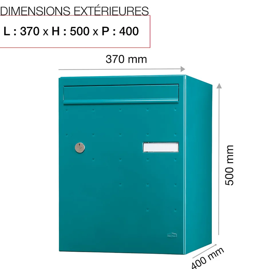 Boite à colis Atout 1 porte Vert brillant RAL 6033 B-Renz Clearance