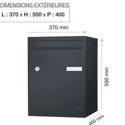 Boite à colis Atout 1 porte Noir Sablé RAL 2100MS-Renz New