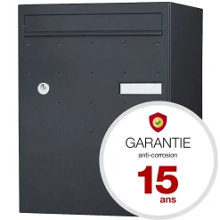 Boite à colis Atout 1 porte Noir Sablé RAL 2100MS-Renz New