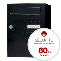 Boite à colis Eclipse 1 porte noir mat RAL 9005 M^Renz Discount