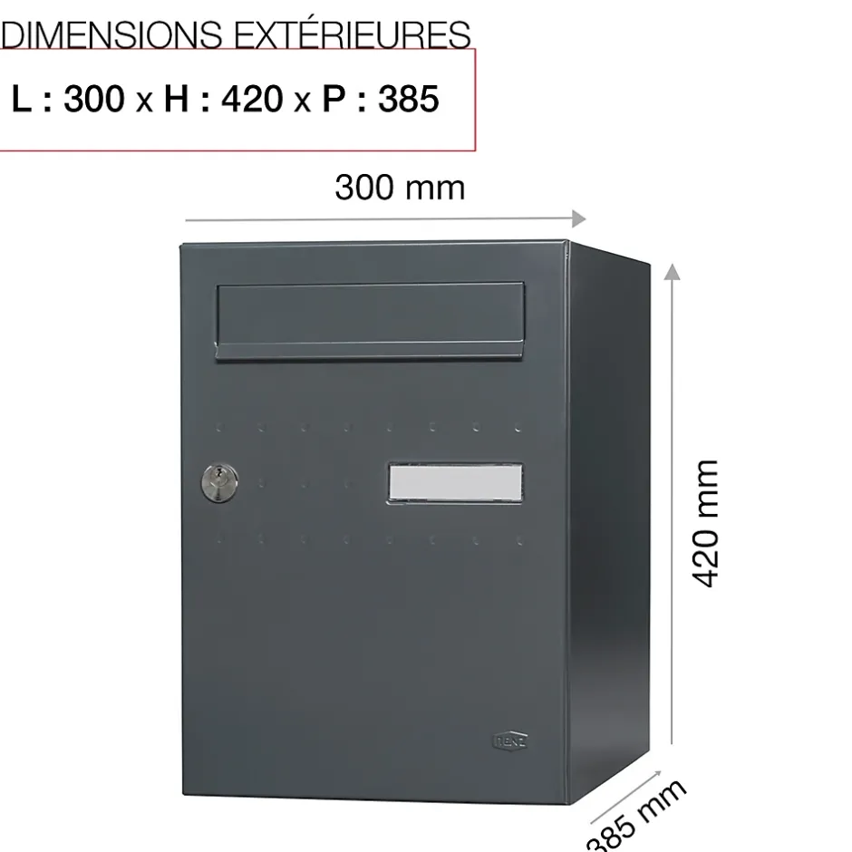 Boite à colis Eclipse 1 porte gris anthracite mat RAL 7016 M-Renz New