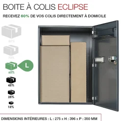Boite à colis Eclipse 1 porte gris anthracite mat RAL 7016 M-Renz New