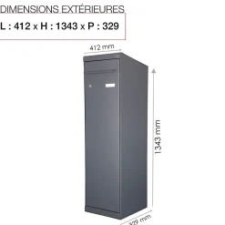 Boite à colis Twin L Gris anthracite 7016^Renz Clearance