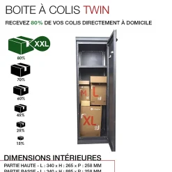 Boite à colis Twin L Gris anthracite 7016^Renz Clearance