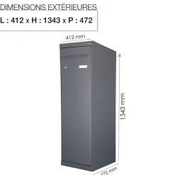 Boite à colis Twin XL Gris anthracite 7016^Renz New