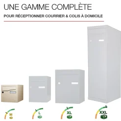 Boite aux lettres Préface 1 porte Ivoire brillant RAL 1015B-Renz Online