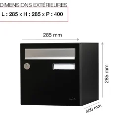 Boite aux lettres Allure 2 portes noir 9005M-Renz Discount