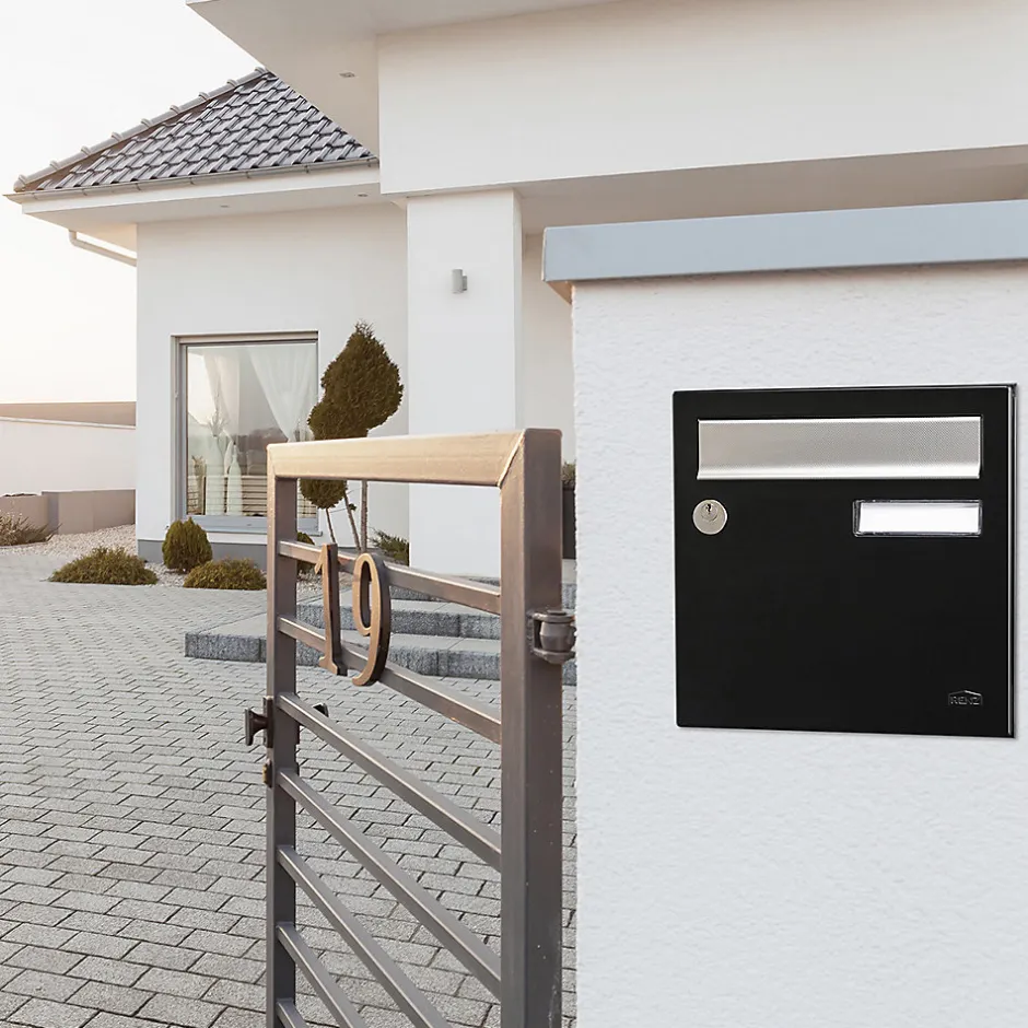 Boite aux lettres Allure 2 portes noir 9005M-Renz Discount