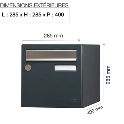 Boite aux lettres Allure 2 portes gris anthracite 7016M^Renz Clearance