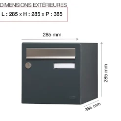Boite aux lettres Allure 1 porte gris anthracite 7016M-Renz Online