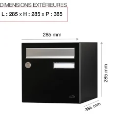Boite aux lettres Allure 1 porte noir 9005M-Renz Clearance