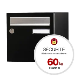 Boite aux lettres Allure 1 porte noir 9005M-Renz Clearance