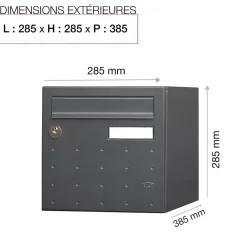Boite aux lettres CubYsm 1 porte Gris anthracite 7016M-Renz New