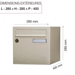 Boite aux lettres CubYsm 2 portes Ivoire 1015B-Renz Best