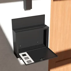 Boite aux lettres murale verrouillable 2 clés matériel de montage inclus dim. 36,5 x 11,5 x 29 cm métal anthracite-Homcom New