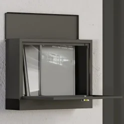 Boite aux lettres murale verrouillable 2 clés matériel de montage inclus dim. 36,5 x 11,5 x 29 cm métal anthracite-Homcom New