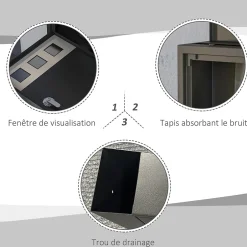 Boite aux lettres murale verrouillable 2 clés matériel de montage inclus dim. 36,5 x 11,5 x 29 cm métal anthracite-Homcom New