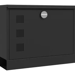 Boite aux lettres murale verrouillable 2 clés matériel de montage inclus dim. 36,5 x 11,5 x 29 cm métal anthracite-Homcom New